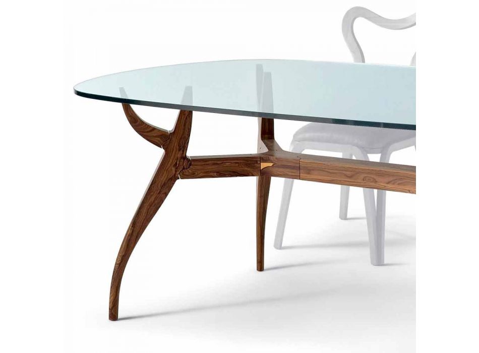 table ovale design moderne manger en bois L197xP109 cm, Fraco Viadurini
