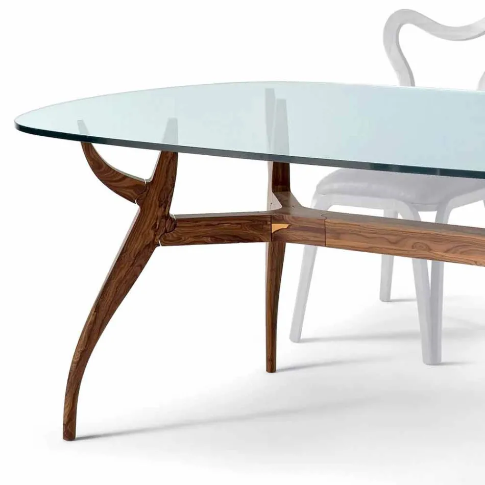 table ovale design moderne manger en bois L197xP109 cm, Fraco Viadurini