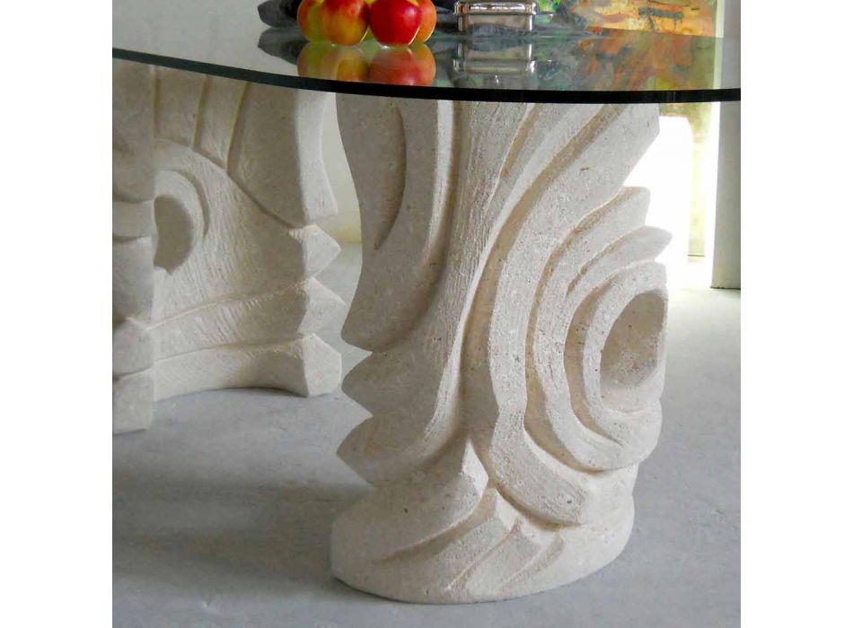 petra table ovale avec Furies en cristal de conception moderne Viadurini