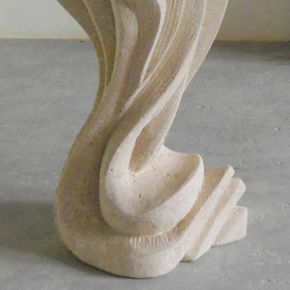 Table ovale en pierre avec plateau en verre Agave design moderne Viadurini