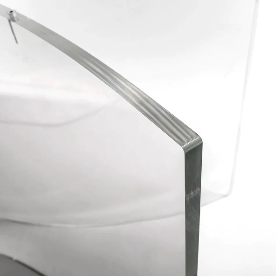 Table ovale en plexiglas transparent, fabriquée en Italie - Gabriela Viadurini