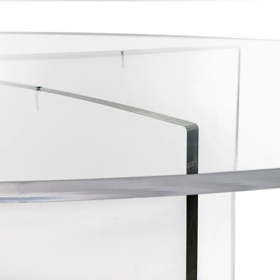 Table ovale en plexiglas transparent, fabriquée en Italie - Gabriela Viadurini