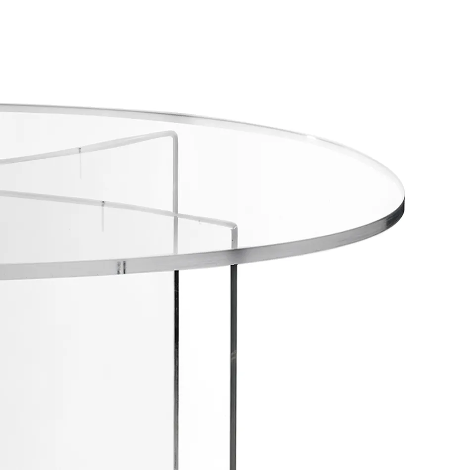 Table ovale en plexiglas transparent, fabriquée en Italie - Gabriela Viadurini
