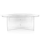 Table ovale en plexiglas transparent, fabriquée en Italie - Gabriela Viadurini