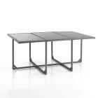 Table d'intérieur et d'extérieur avec 6 chaises à dossier inclinable et 4 poufs - Venir Viadurini