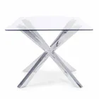 Table de salle à manger Homemotion avec plateau en verre trempé - Denda Viadurini