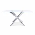 Table de salle à manger Homemotion avec plateau en verre trempé - Denda Viadurini