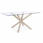 Table de salle à manger Homemotion avec plateau en verre trempé - Denda Viadurini