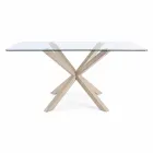 Table de salle à manger Homemotion avec plateau en verre trempé - Denda Viadurini