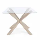 Table de salle à manger Homemotion avec plateau en verre trempé - Denda Viadurini