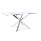 Table de salle à manger Homemotion avec plateau en verre trempé - Denda Viadurini