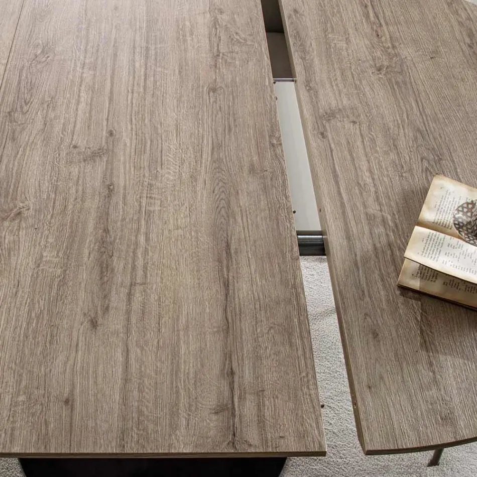 Table de salle à manger avec plateau rond extensible jusqu'à 170 cm - Moreno Viadurini