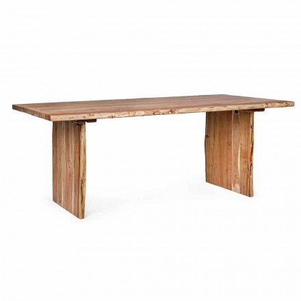 Table de salle à manger moderne en bois d'acacia Homemotion - Pinco Viadurini