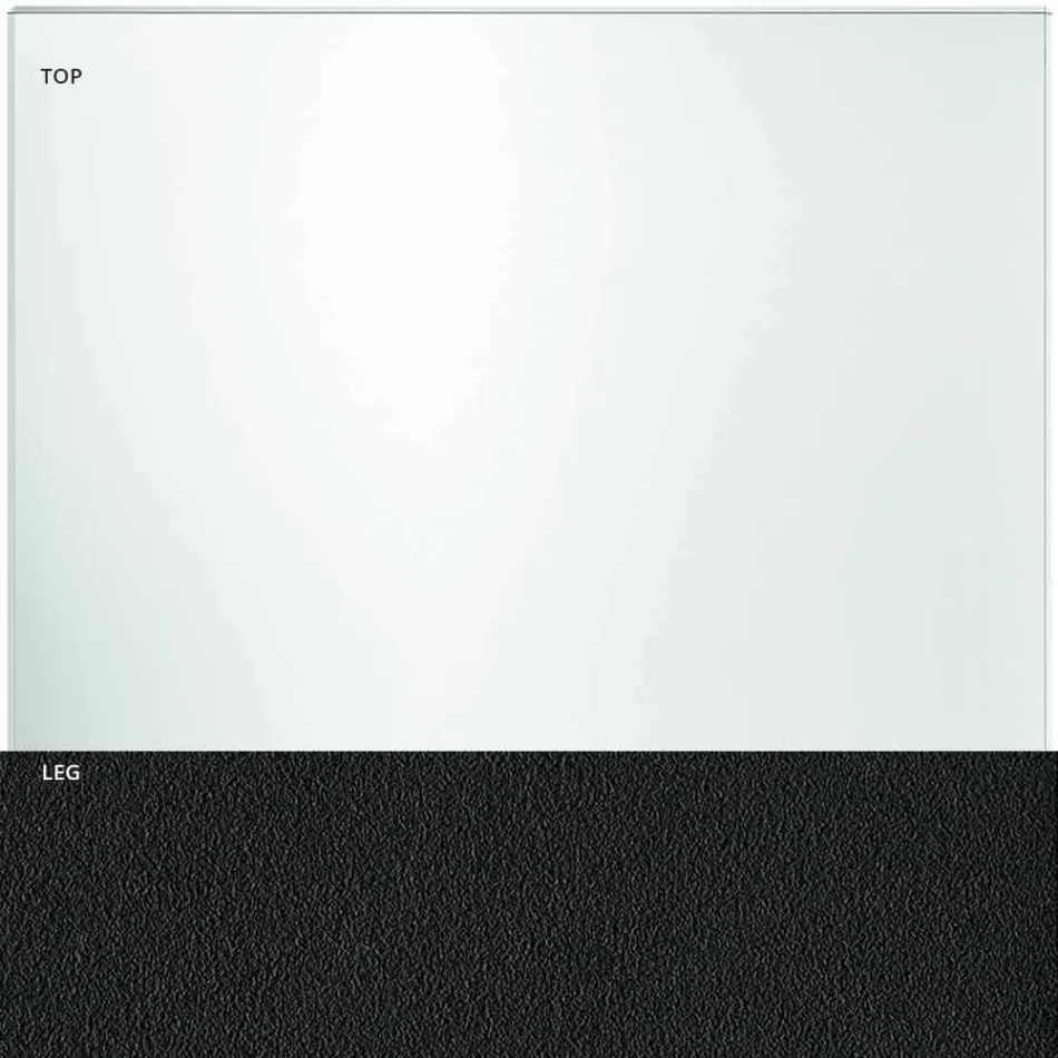 Plateau en Verre Extra-clair et Pieds Métal 3 Finitions 4 Tailles - Speck Viadurini