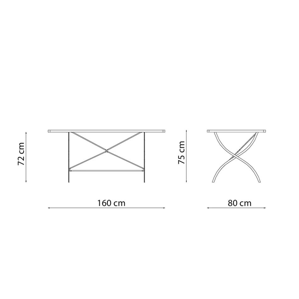 Table pliante d'extérieur en acier galvanisé fabriquée en Italie - Selvaggia Viadurini