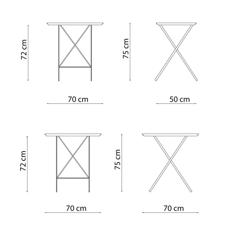 Table de jardin pliante en acier galvanisé Made in Italy - Akila Viadurini