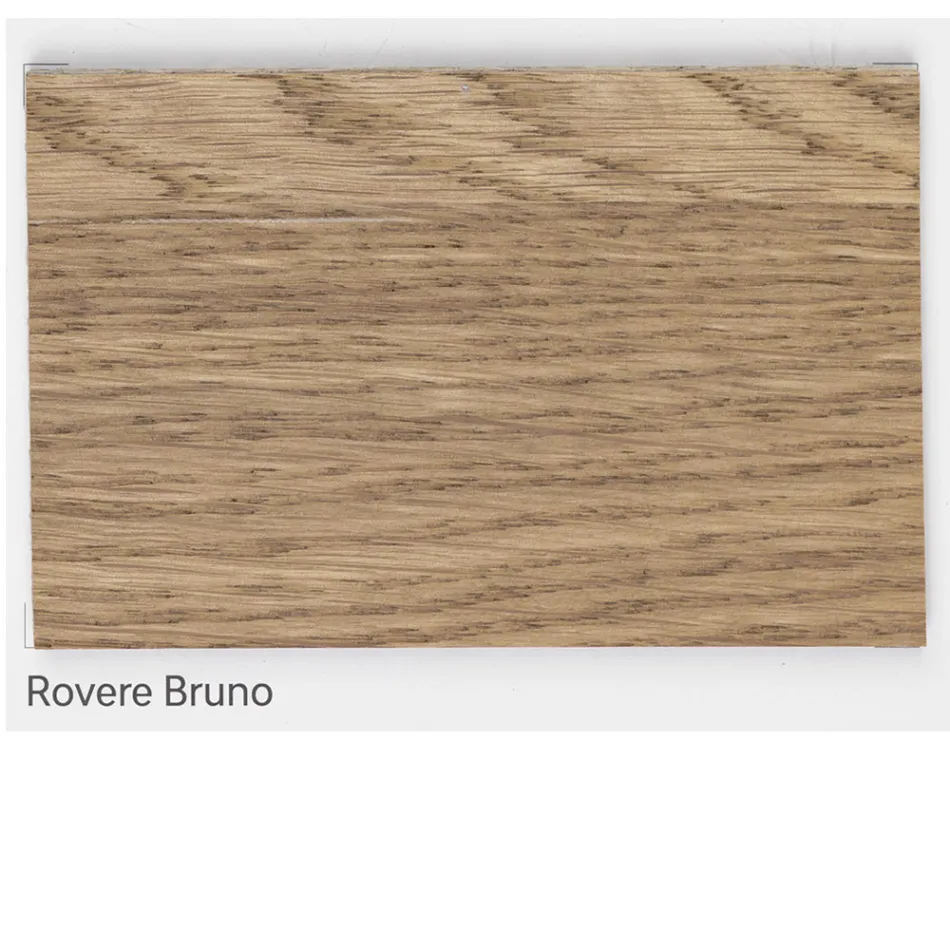 Table plaquée en chêne noué Masellato et cristal Made in Italy - Vicente Viadurini