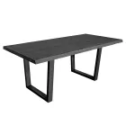 Table plaquée en chêne noué carré et base en métal Made in Italy - Pilar Viadurini