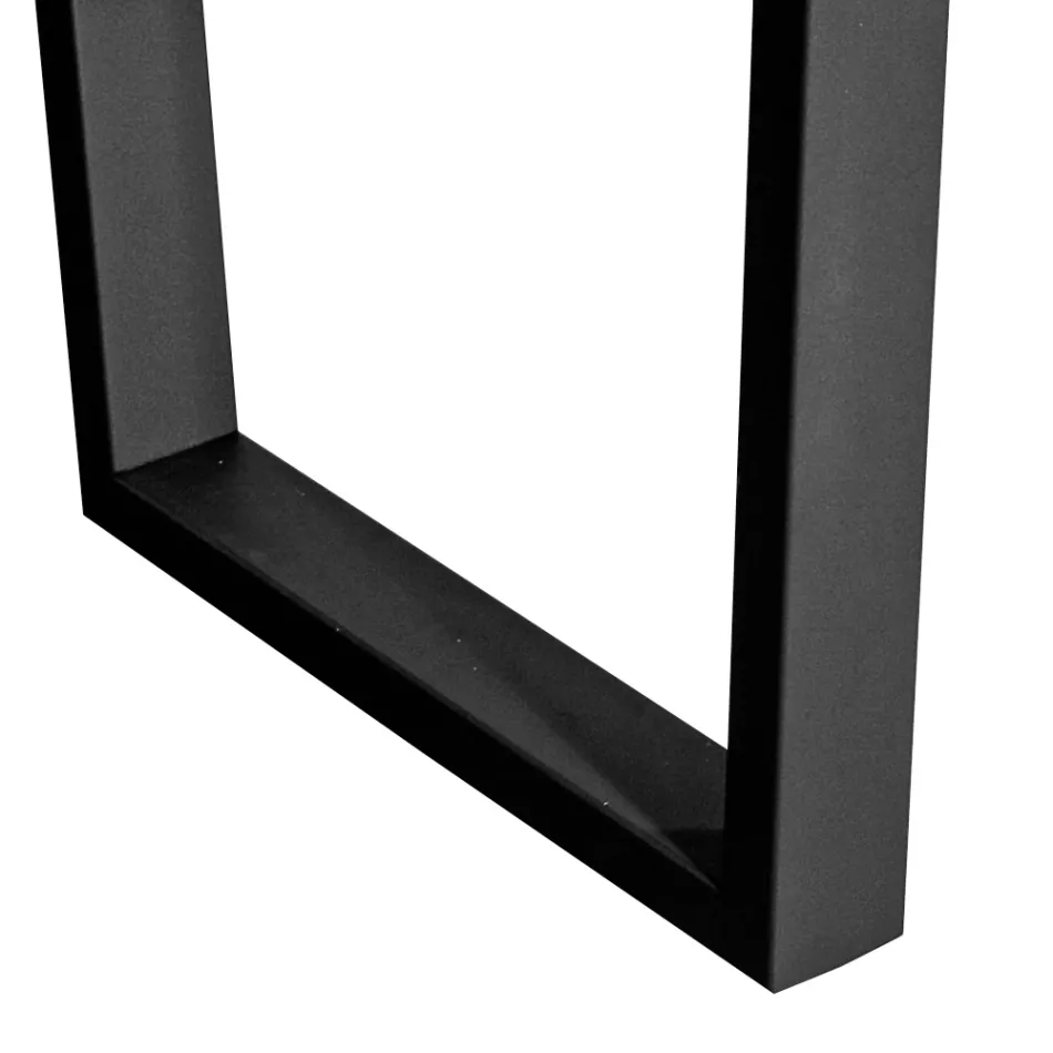 Table plaquée en chêne noué carré et base en métal Made in Italy - Pilar Viadurini