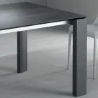 Table à manger extensible jusqu'à 2,8 m en métal et plateau en céramique mate - Rashid Viadurini