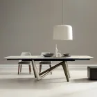 Table à manger extensible jusqu'à 294 cm en céramique polie et polyuréthane - Stalto Viadurini