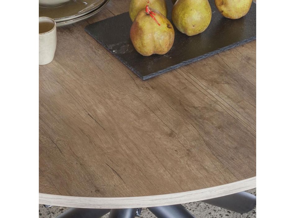 Table à manger extensible jusqu'à 165 cm en acier et bois mélaminé - Veneto Viadurini