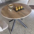 Table à manger extensible jusqu'à 165 cm en acier et bois mélaminé - Veneto