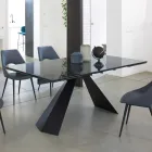 Table à manger extensible jusqu'à 270 cm avec plateau en verre céramique - Trasimeno Viadurini