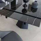 Table à manger extensible jusqu'à 270 cm avec plateau en verre céramique - Trasimeno Viadurini