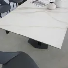 Table à manger extensible jusqu'à 270 cm avec plateau en verre céramique - Trasimeno Viadurini