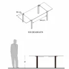 Table à manger extensible jusqu'à 280 cm avec plateau en verre Made in Italy - Melo Viadurini