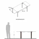Table à manger extensible jusqu'à 280 cm avec plateau en verre Made in Italy - Melo Viadurini