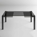 Table à manger extensible jusqu'à 280 cm avec plateau en verre Made in Italy - Melo