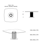 Table à manger avec plateau en verre carré et base en bois Made in Italy - Kuadro Viadurini