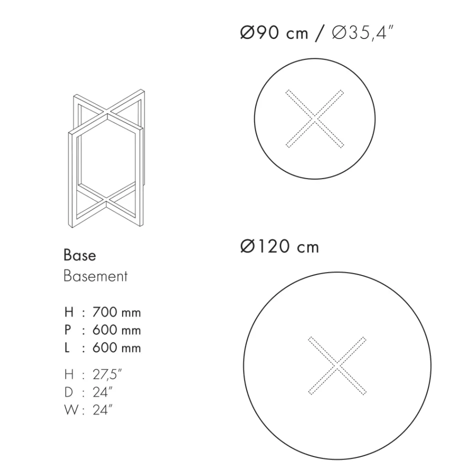 Table à manger avec plateau rond en grès cérame Made in Italy - Emilio Viadurini