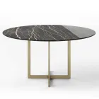 Table à manger avec plateau rond en grès cérame Made in Italy - Emilio Viadurini