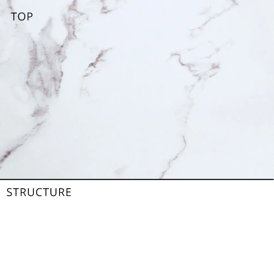 Table à manger de jardin en aluminium et Hpl ou Gres, différentes finitions - Filomena Viadurini