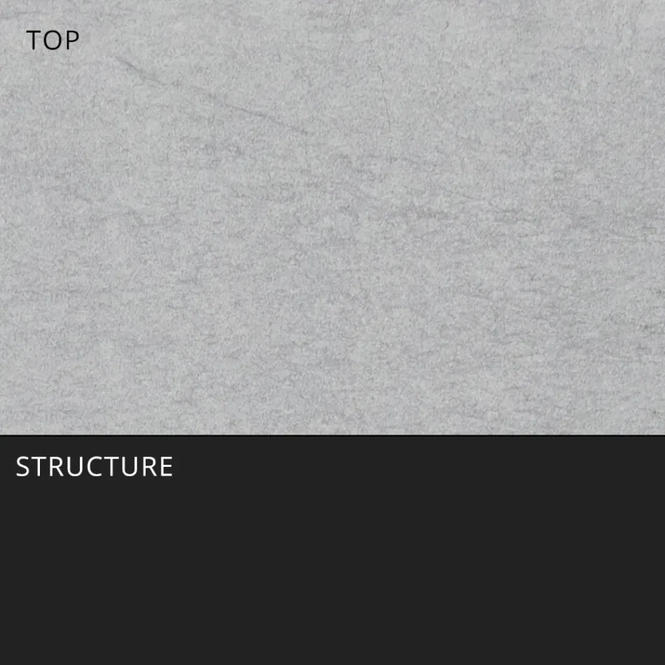 Table à manger de jardin en aluminium et Hpl ou Gres, différentes finitions - Filomena Viadurini