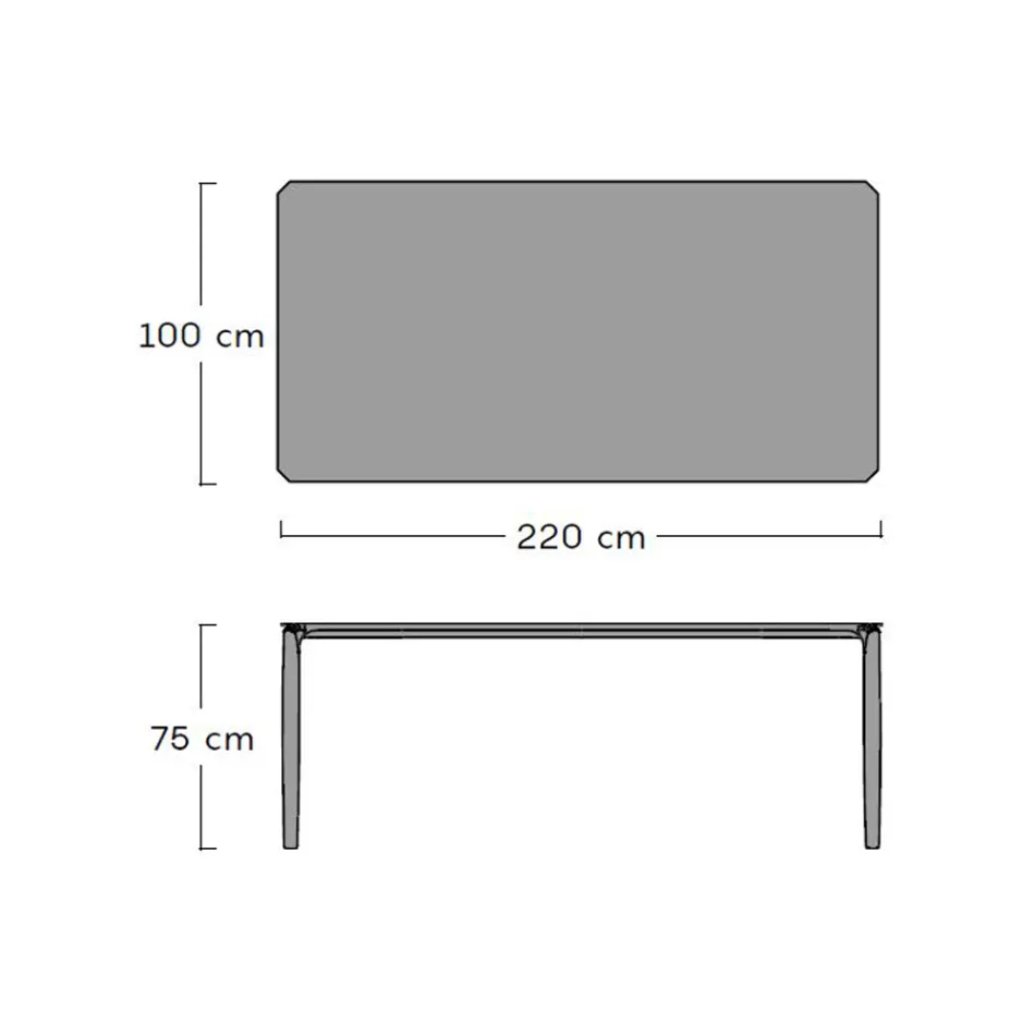 Table à manger de jardin en aluminium et Hpl ou Gres, différentes finitions - Filomena Viadurini