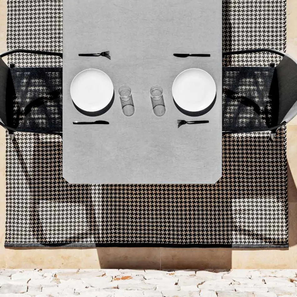 Table à manger de jardin en aluminium et Hpl ou Gres, différentes finitions - Filomena Viadurini