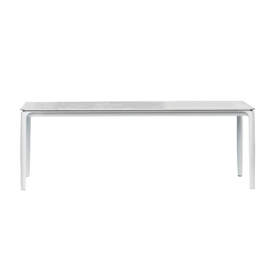 Table à manger de jardin en aluminium et Hpl ou Gres, différentes finitions - Filomena Viadurini