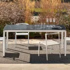 Plateau de table à manger de jardin en grès cérame fabriqué en Italie - Tarik Viadurini