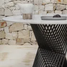 Table à manger d'extérieur en aluminium et plateau en grès Made in Italy - Donovan Viadurini