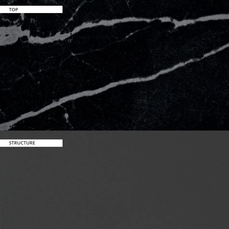 Table à manger d'extérieur en aluminium et plateau en grès Made in Italy - Donovan Viadurini