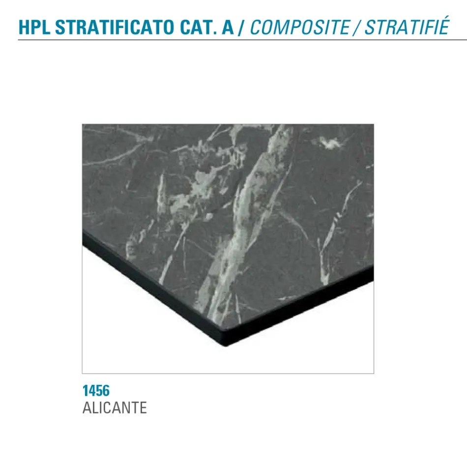 Table à manger fixe en métal et Hpl stratifié Made in Italy - Bastiano Viadurini