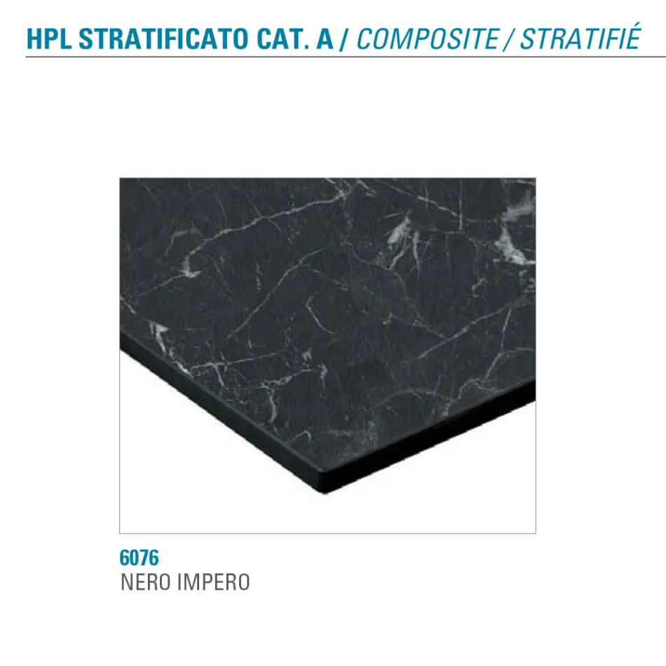 Table à manger fixe en métal et Hpl stratifié Made in Italy - Bastiano Viadurini