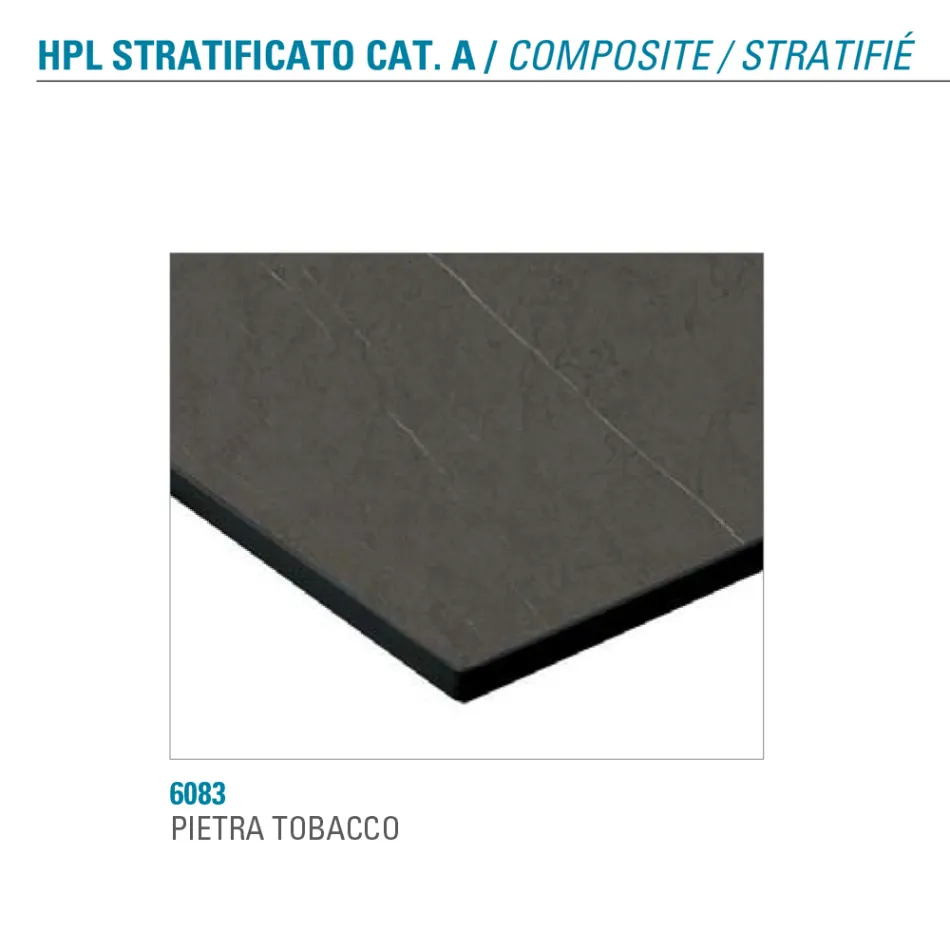 Table à manger fixe en métal et Hpl stratifié Made in Italy - Bastiano Viadurini