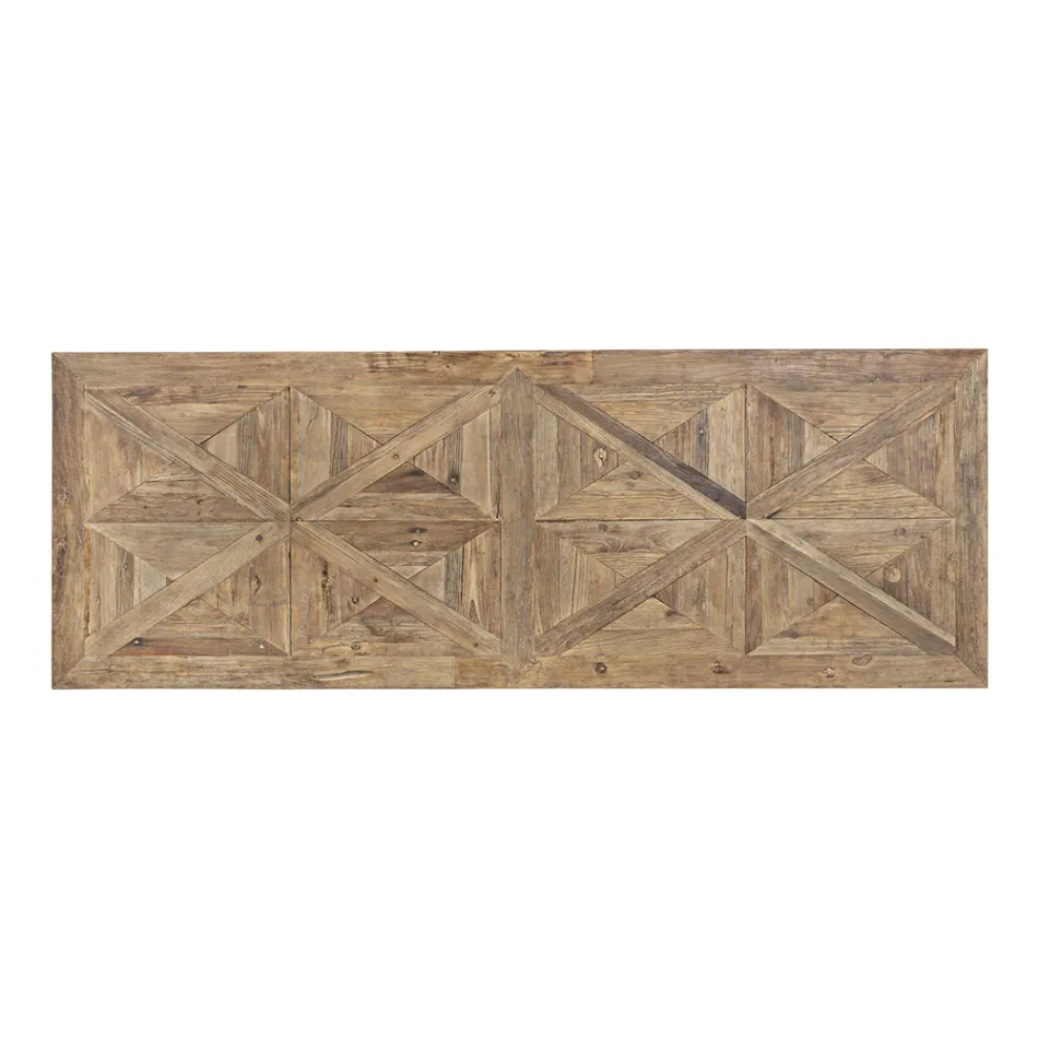 Table à manger en bois d'orme recyclé Design classique Homemotion - Badia Viadurini