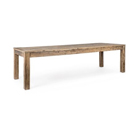 Table à manger en bois d'orme recyclé Design classique Homemotion - Badia Viadurini