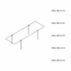 Table à manger en verre transparent et métal de différentes couleurs 5 tailles - Aschio Viadurini